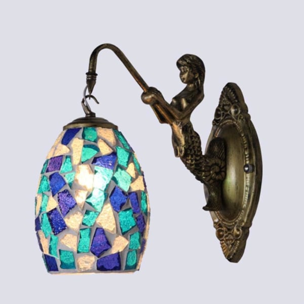 Mosaikvägglampa Turkisk handgjord målad lampa