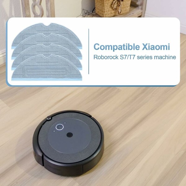 6 st moppdukar för Roborock S7 Pro Ultra S7 MaxV Ultra S7 Plus S7 Max ersättningsdelar tillbehör för Roborock S7 T7s T7s Plus robotdammsugare