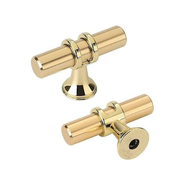 Set med 6 Köksluckhandtag Guldhandtag - Guld Kökshandtag Låda Handtag Zink Legering Enkelt Hål