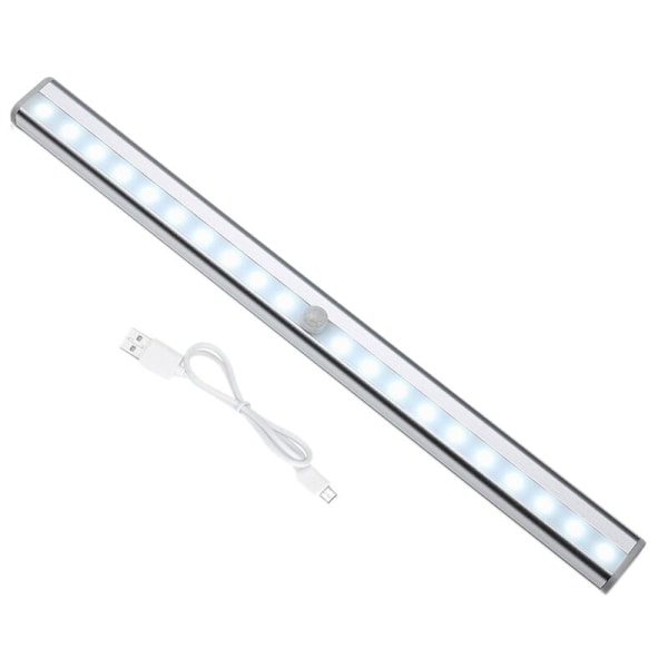 20 LED nattlampa skåplampa med rörelsesensor USB uppladdningsbar