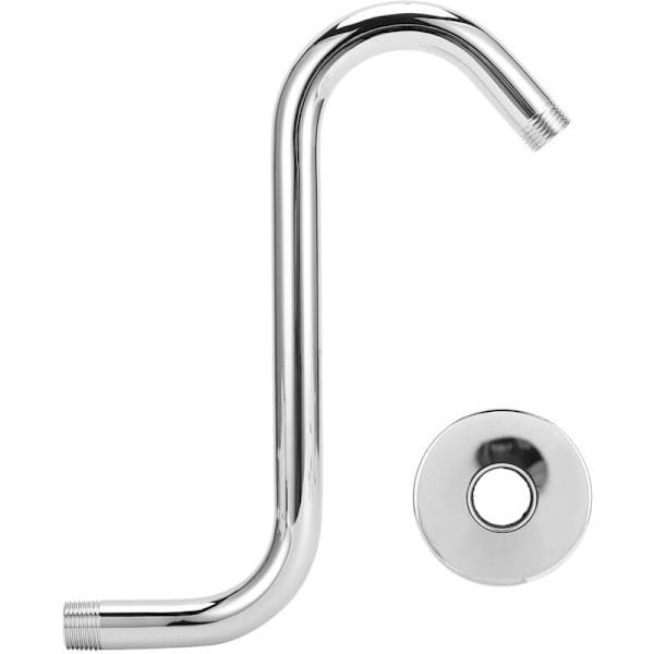 Skyve Dusjstang, S-formet NPT1/2 Dusjarm, 8 Tommer, Dusjhode i Rustfritt Stål med Elektroplettering, Fast Arm Tilbehør