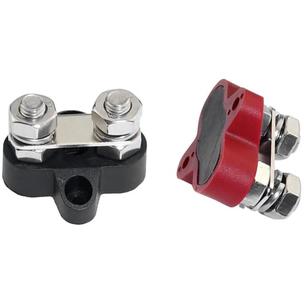2 stk. 48V DC Max M6 Batteri Strømfordelings Terminal Samleskinne Stud Junction Post Sæt