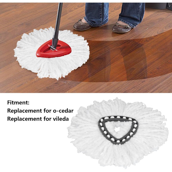 Rubberskin 5 kpl Vaihto Spin MOP Täyttöpäät Yhteensopiva Ocedarin ja Viledan Easywring 2-in-1 Turbo MOP Mikrokuitu MOP Matin kanssa Pyörivälle Trianille