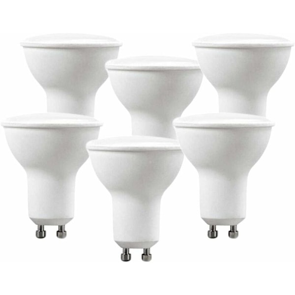GU10 LED-lampe 5W 220V 400 Lumen, 120 graders vinkel, opal diffusor, 6000k (X6, kald hvit) [Energiklasse A++]