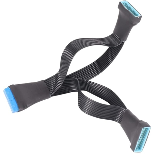 Moderkort USB 3.0 19PIN Header 1To2 Förlängningssplitterkabel 19Pin 20Pin Förlängningsheaderadapterkabel 15Cm