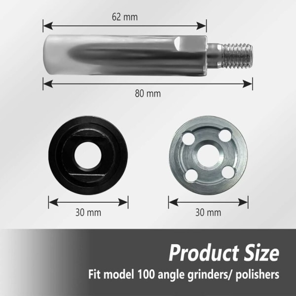 Model 100 Angle Grinder Extension Rod, M10 Thread Polishing Tools with Pressing Plates (80mm)