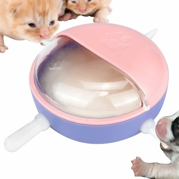180ML Silikon Kitten Hvalpe Nippel Feeder Multi-mund Pet Automatisk Mælke Skåle med 4 Sutten Pet Mælkeflasker Langsom Selv-fodring Mælke Enhed til