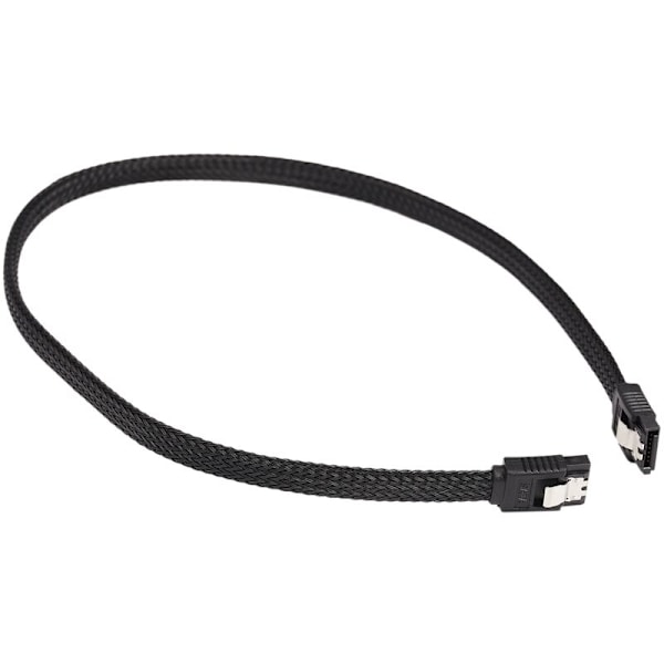 50cm Sata 3.0 III Sata3 7Pin datakabel 6Gb/S SSD-kablar hårddisk datakabel med nylonjacka med hårddisk och nylonjackad version (svart)