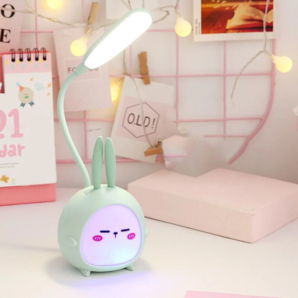Bærbar LED-Skrivebordslampe Foldbar Lampe Sød Tegneserie Skrivebordslampe USB Genopladelig LED Læselampe Øjenbeskyttelse Farve Natlys 1 stk (Tilfældig Farve)