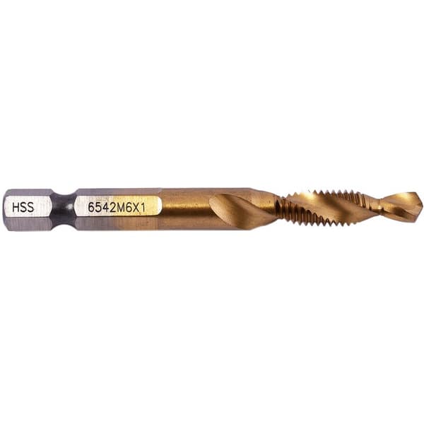 6 stk. HSS Titanium kombinations sekskantskaft bor