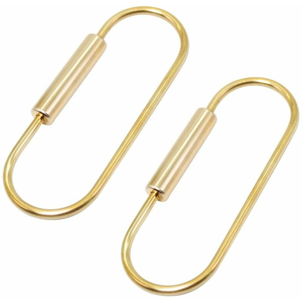 Holdbar skrue lås klips nøglering, enkel stil bil nøglering til mænd kvinder (2 pakke) (Type 2 lang)