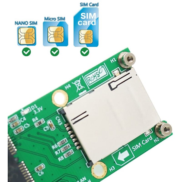 Mini PCI-E MSATA Fleksibelt Forlængerkabel med SIM-kortslot til Full Size og Half Size MSATA SSD (WIFIxWWANxWLAN Modul)