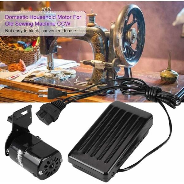 180W Symaskinemotor med Universal Fodpedal - Reservedele (220V EU Stik)