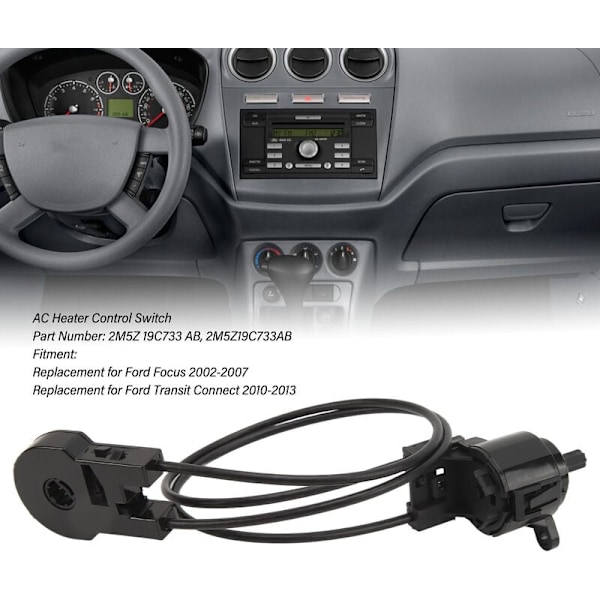 AC Varmeapparat Kontrolswitch 2M5Z 19C733 AB, Varmeblæser Temperaturkontrolswitch Udskiftning til Ford Focus 2002 til 2007