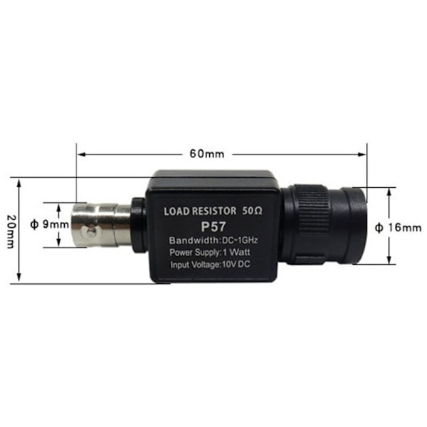 P57 Q9 Adapter 50Ohm Gennem Terminator BNC Sædekontakt 50KY Enhedsbelastningsmodstand 50Ω DC-1GHz