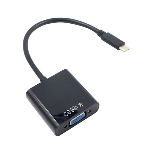 USB-C USB 3.1 Typ C till VGA Hane till VGA Adapterkabel 1080p Videoöverföringskonverter för 12 tum