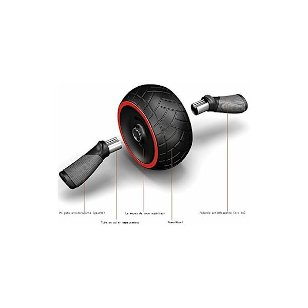 Abdominal Wheel AB Wheel Øvelsesrulle med tyk måtte til knæ-