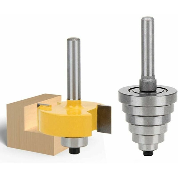 1/4\" Skaftfrässet för spårfräsning i trä med 6 lager, utbytbara lager 1/8\", 1/4\", 5/16\", 3/8\", 7/16\" , 1/2\"