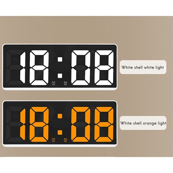 Digital väckarklocka Enkel LED-klocka Stor skärm Digital klocka Sovrum Sängbordsklocka Orange