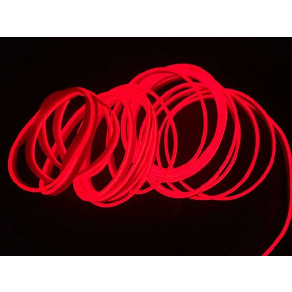 USB-kabel för bilinteriör, cykelfestivaldekoration, LED-glödande elektroluminescerande trådlampa, kalla ljus med körlampa, glödsträngremsa 12V (