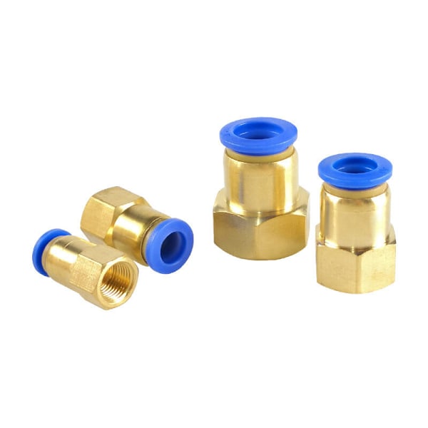 Trykktilkoblingsslangetilpasning 4 mm rør ytre diameter hunn rett pneumatisk tilkobling koble slangetilpasning 5 stk ㄗR1/4ㄘ