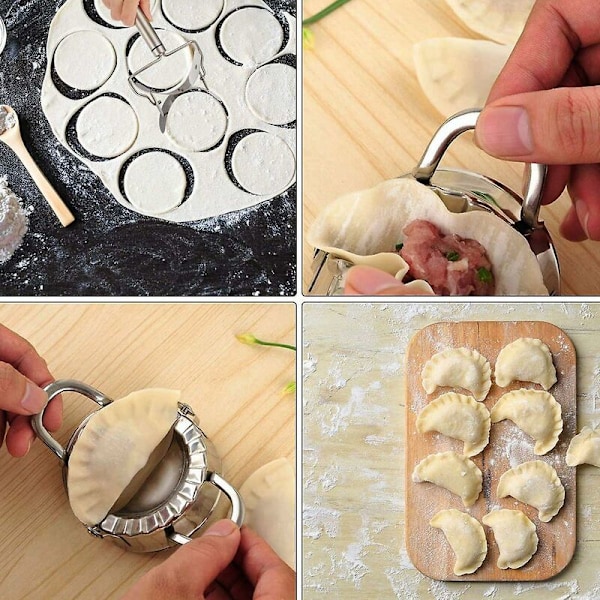 Dumpling Maker 4-pack, Empanada Pressform & Klipp för Wonton Pie Ravioli Deg