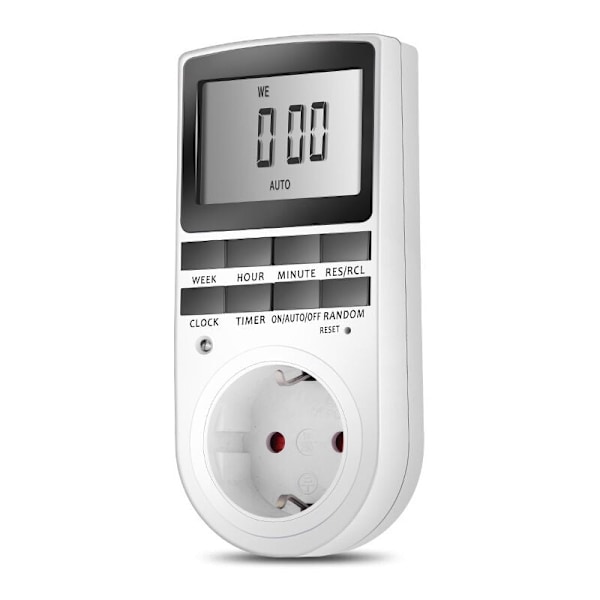 Digitaalinen Ohjelmoitava Pistorasia - Viikoittainen Digitaalinen Ajastimen, LCD-näyttö, Energian Säästö (1 Pakkaus)