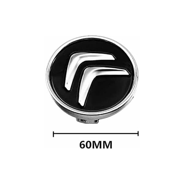 Anvendelig til hjulcenter 4×60mm navkapsel til Citroen-logo, sort, andre reservedele til biler