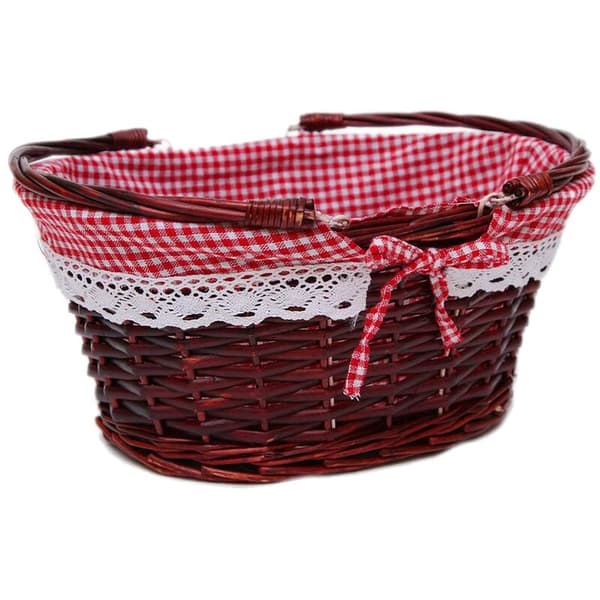 Korgflätat korg Picknickkorg Godiskorg Förvaringskorg Vinkorg med handtag Ägg Bröllopskorg