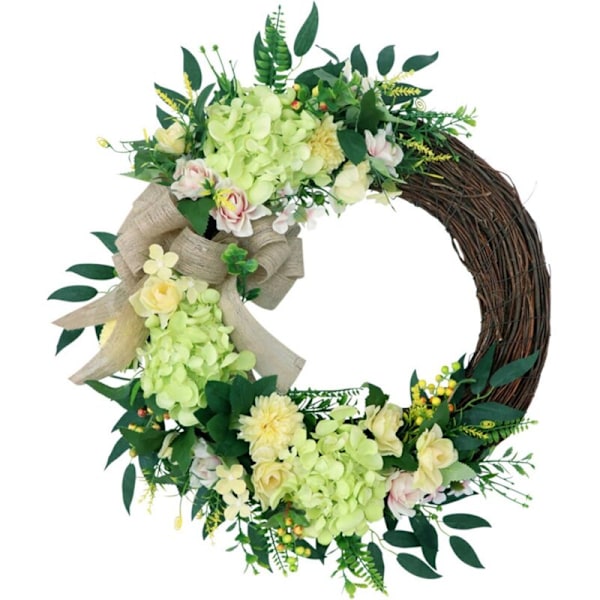 Kunstig Hortensia Krans til Dør, Indendørs, Udendørs, Vægge, Vinduer, Bryllup, Landhus Dekoration