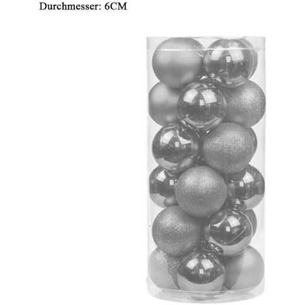 Julekulepynt til juletreet 60mm Julekuler Ornamentsett 24stk