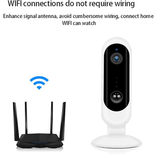 GH9 WiFi inomhusövervakningskamera 100 % trådlös webb infraröd nattvision molnlagring lämplig för hem butik kontor