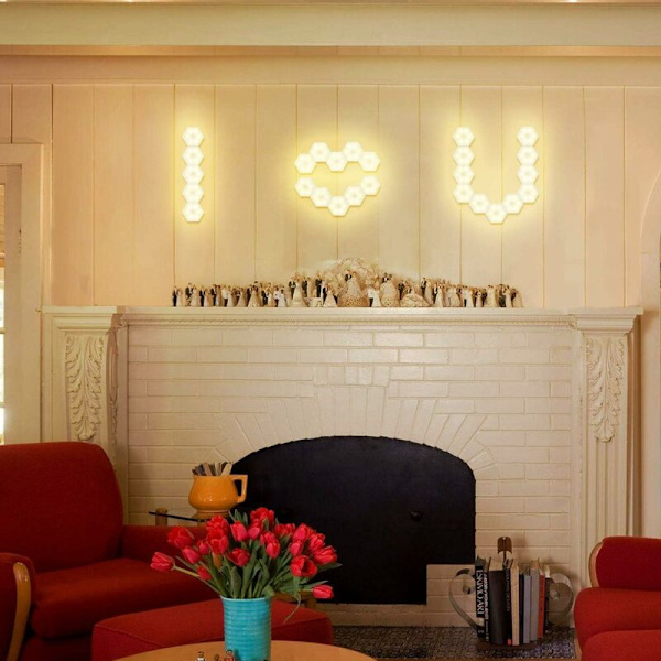 Skab Lampe 9stk Skab Belysning DIY Væglampe Hexagonal Samling Touch Lampe LED Touch Sensitiv Trådløs Fjernbetjening Nattelys Dæmpbar Ba