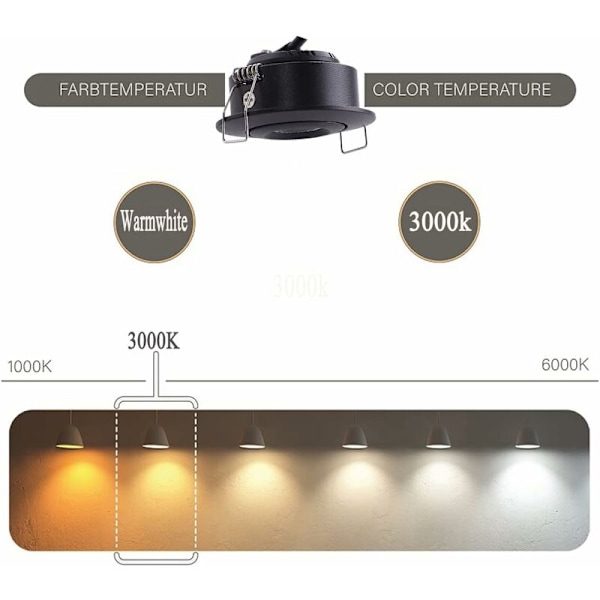 4 Mini Inbyggda Spotlight LED Tak Inbyggd Spotlight Lampa 1W Varmvit 3000K