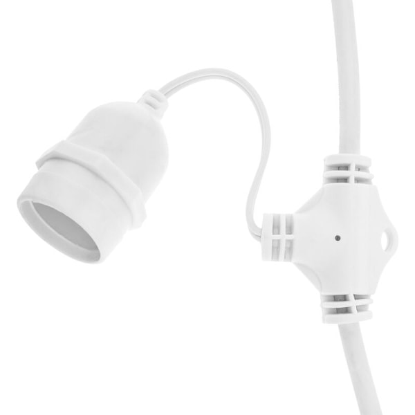 5-lamp utomhusgirlang med E27-sockel IP44 5m utdragbar vit strömkabel
