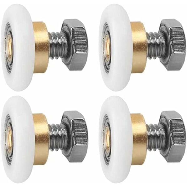 Rullhjul för skjutdörrar, 4 st duschrullar, duschlöpare, rullhjul för skjutdörrar, ersättningshjul för dörrar (20 mm)