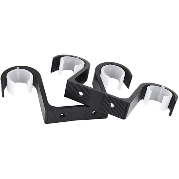 4 stk Dobbel Gardinstang Braketter Takmontering Aluminium Legering Svart