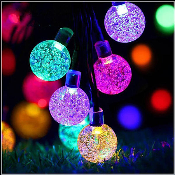 Solcelled Feelysslyng Utendørs Vanntett, 20LED Solhage Lys, 8 Moduser 5M Innendørs/Utendørs Solcelled Lyslenke for Hage Patio Hage Hjem Jul