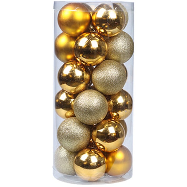 24-pack 40 mm Julgranskulor, Osplitterliga Färgglada Plastjulgransdekorationer, Hängande Prydnader för Julfest, Bröllop, Semester och H
