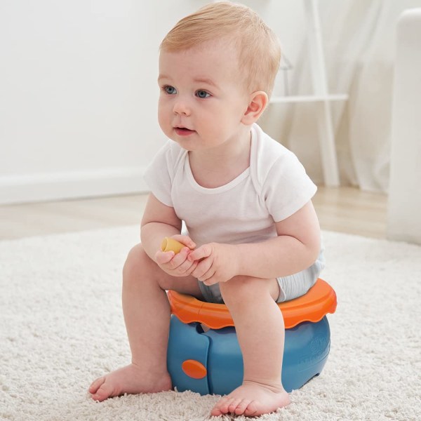 Toddler matkapotta, kannettava autopotta säilytyspussilla (tummansininen)