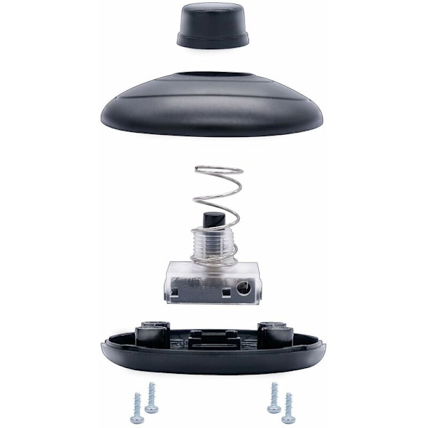 4 stk. Fodkontakt, AC 125V/3A 250V/2A Sort Rund Fodkontakt SPDT NO NC Fodbetjeningsskontakt til Gulvlampe og Bordlampe