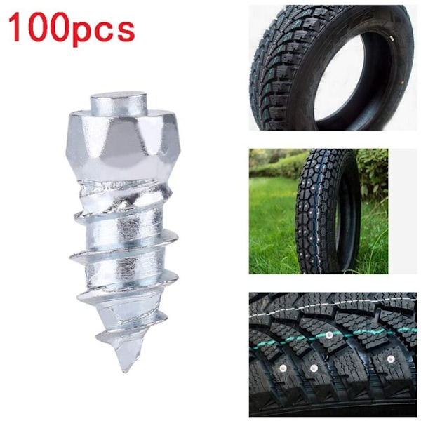 100 stk 12 mm dekknagger i karbidskruer snøpigger antisklis antiis for bil/SUV/ATV/UTV bildekknagg