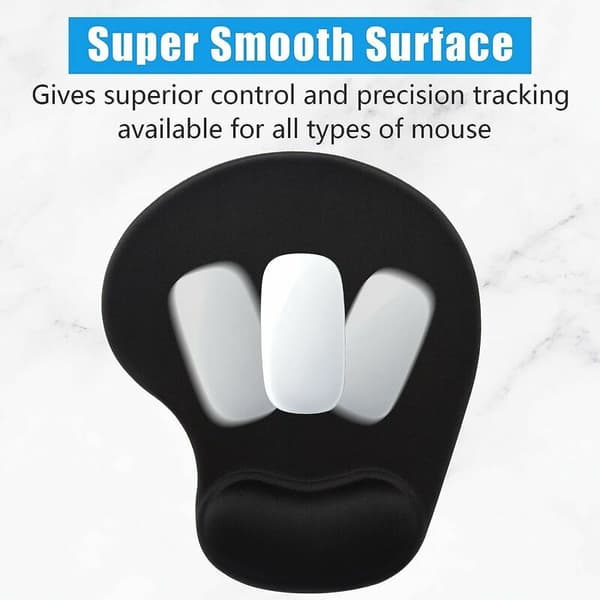 Ergonomisk musematte med håndleddstøtte, gel musematte med sklisikker PU-base, memory foam musematte for datamaskin bærbar PC