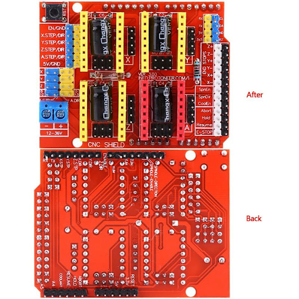 4 st CNC-utbyggnadskort A4988 Steppermotor-drivrutin för 3D-skrivare Gravyr