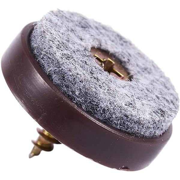 40 stk møbelglider, skrue-i filtputer skyve gulvbeskytter for treben på stol bord sofa (28mm, brun)