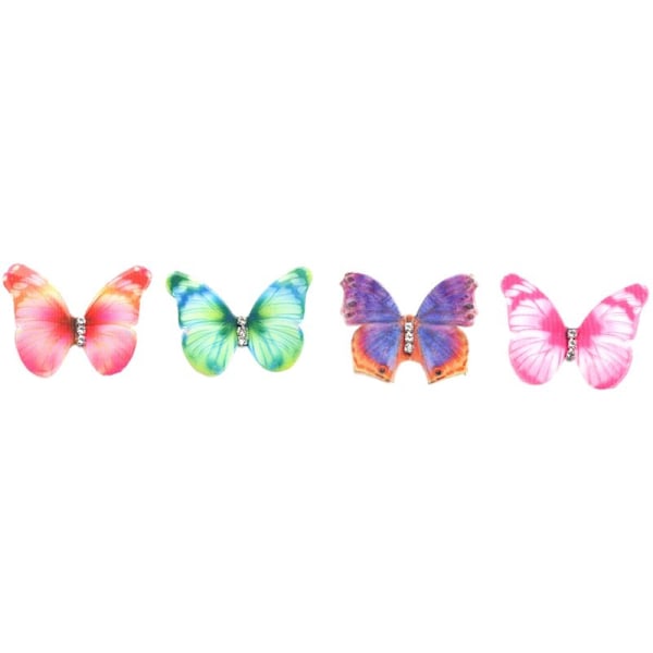 250 stk. Gradient Farve Organza Stof Butterfly Applikationer 38mm Gennemsigtig Chiffon til Fest Dekoration, Dukke Pynt