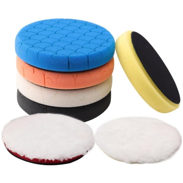 Polishing Pads, 7 Pieces 6.5 Inch for 6 Inch Backing Plate 150mm Polishing Sponge Pads Polishing Pads Kit