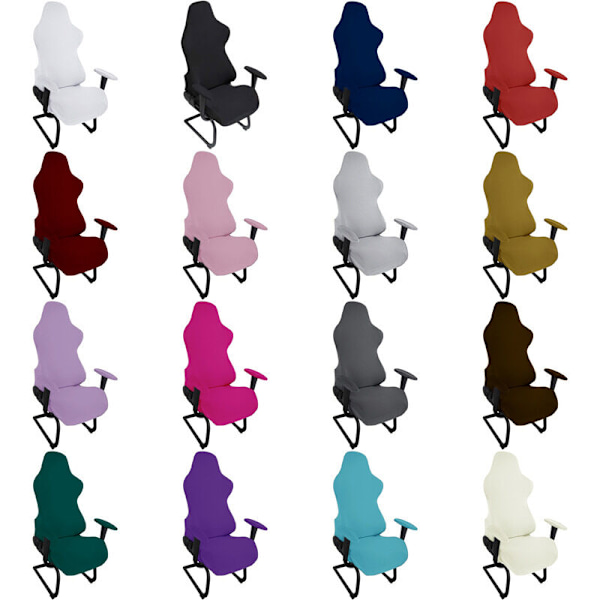 Pelikoneen tuolin suojapäälliset, ergonomiset ja joustavat, venyvät, toimistokoneelle, pelikoneen tuolille, toimistotuolille (Valkoinen)