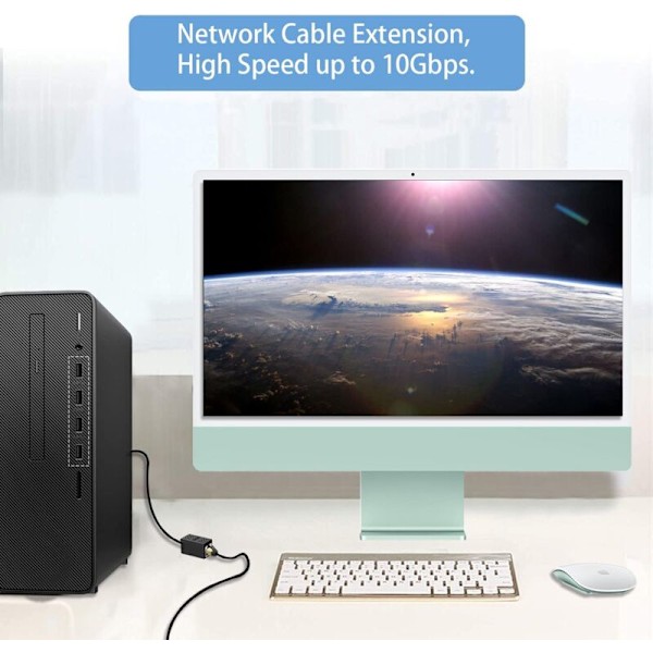 2 kpl RJ45-liitäntä, Ethernet-sovitin, Ethernet-kaapeli jatko, naaras-naaras sovitin, musta