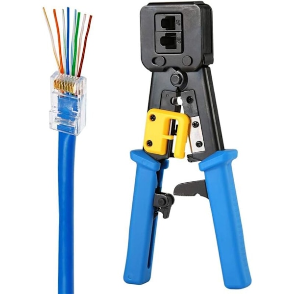 RJ45-krimpverktøy for standard RJ45/RJ12-kontakter og terminaler
